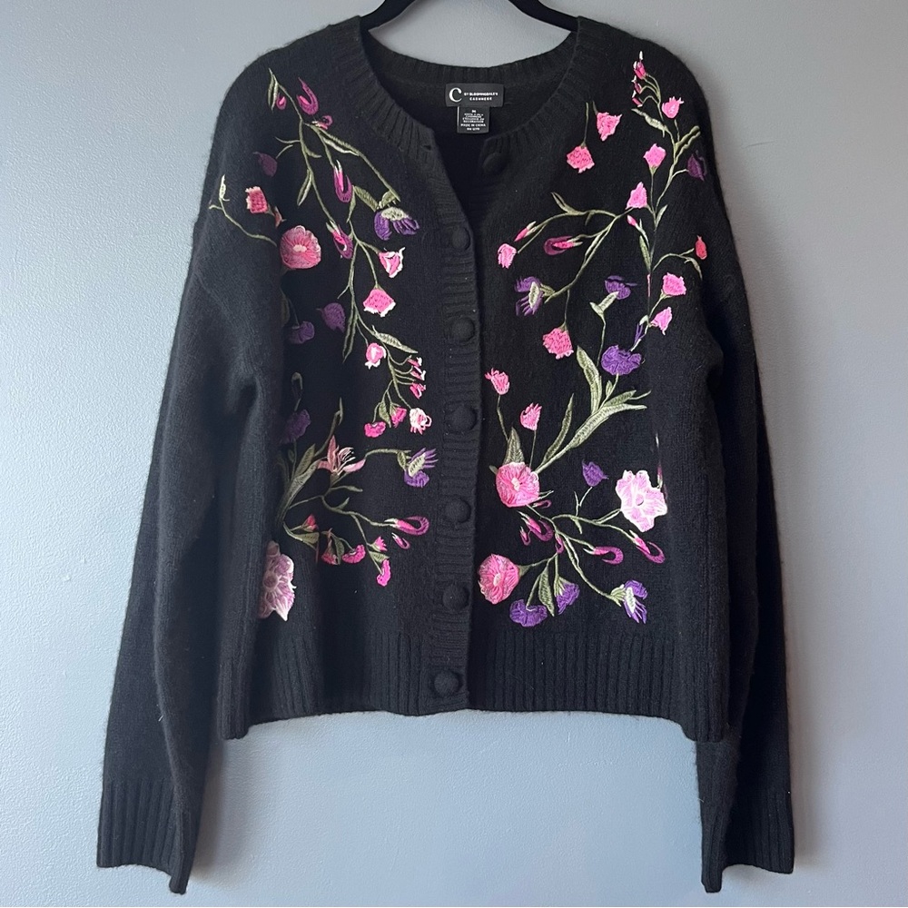 C By Bloomingdale’s Cashmere Garden Floral Cardigan - Picture 2 of 8